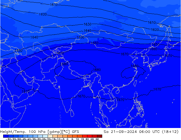 Geop./Temp. 100 hPa GFS sáb 21.09.2024 06 UTC