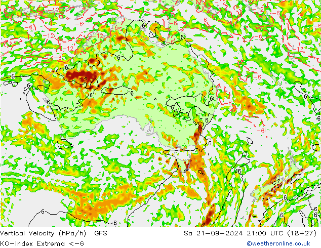 Convection-Index GFS sam 21.09.2024 21 UTC