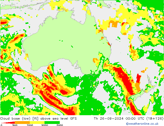 Cloud base (low) GFS  26.09.2024 00 UTC