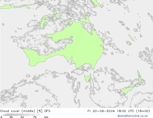 Cloud cover (middle) GFS Fr 20.09.2024 18 UTC