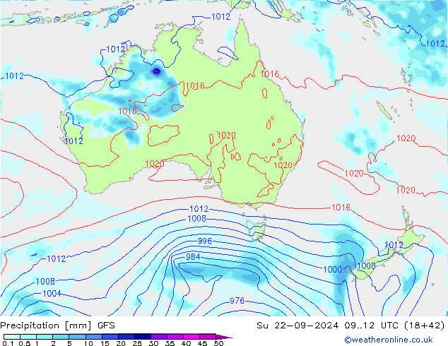 Precipitación GFS dom 22.09.2024 12 UTC