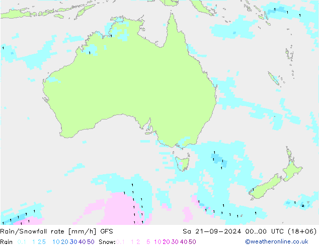 Rain/Snowfall rate GFS September 2024