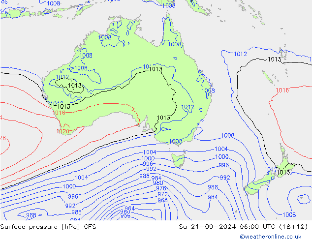 Yer basıncı GFS Cts 21.09.2024 06 UTC