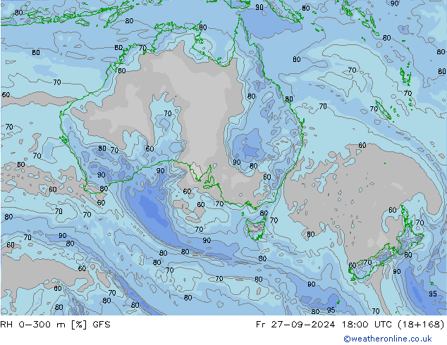 RH 0-300 m GFS Сентябрь 2024