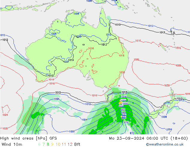 High wind areas GFS Seg 23.09.2024 06 UTC