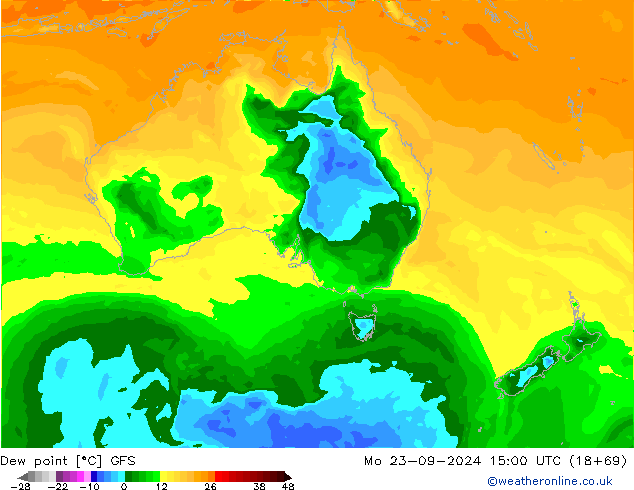 точка росы GFS пн 23.09.2024 15 UTC