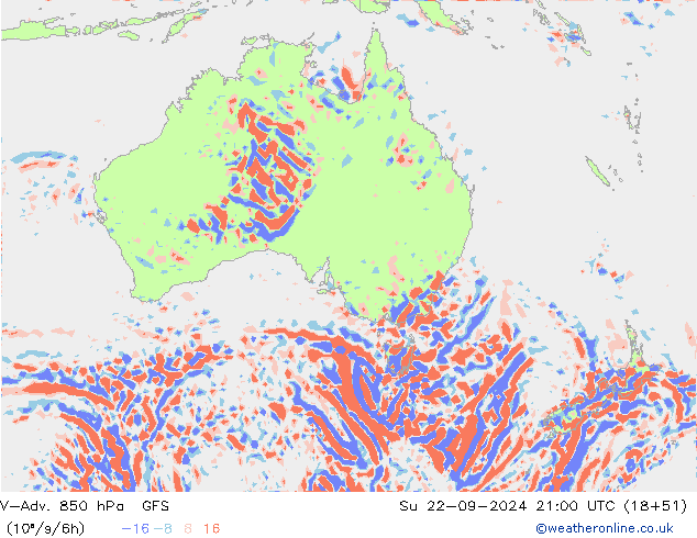 V-Adv. 850 hPa GFS dim 22.09.2024 21 UTC