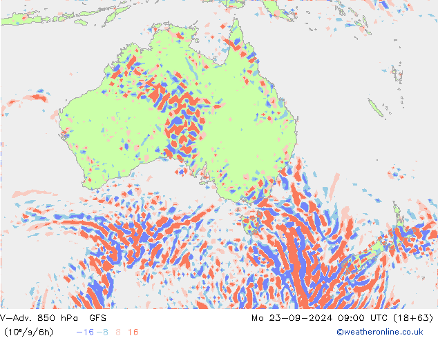 V-Adv. 850 hPa GFS Mo 23.09.2024 09 UTC