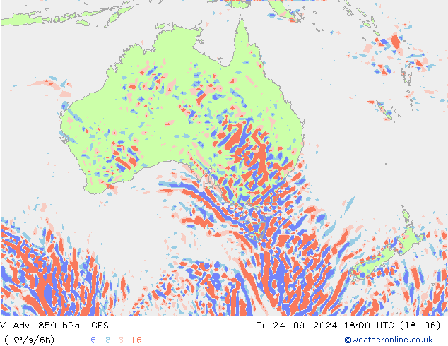 V-Adv. 850 hPa GFS Sa 24.09.2024 18 UTC