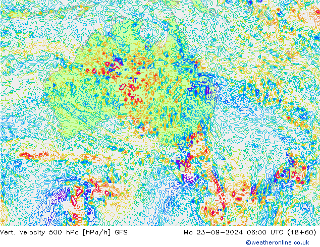 Vert. snelheid 500 hPa GFS ma 23.09.2024 06 UTC