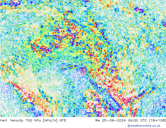 Vert. Velocity 700 hPa GFS St 25.09.2024 06 UTC