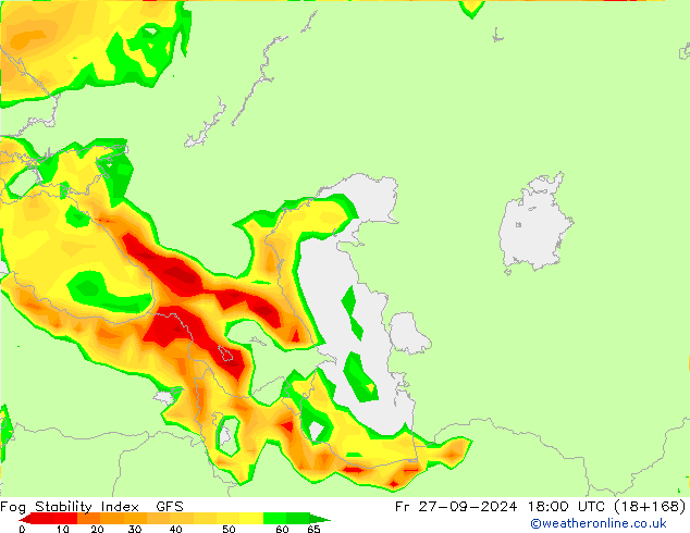 Fog Stability Index GFS  27.09.2024 18 UTC