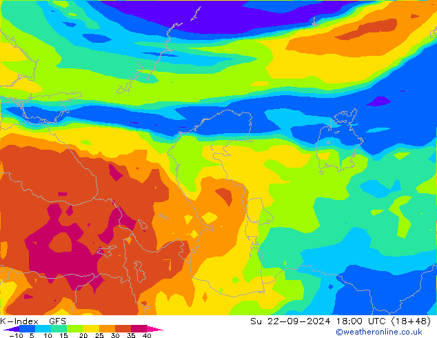 K-Index GFS Su 22.09.2024 18 UTC