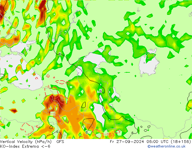 Konveksiyon - İndeks GFS Cu 27.09.2024 06 UTC