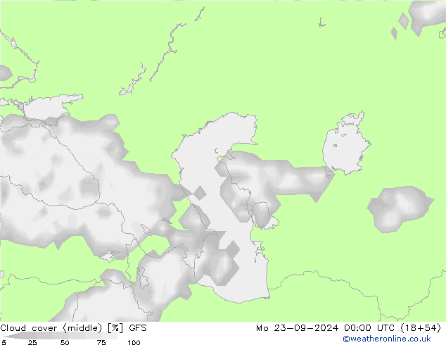 nuvens (médio) GFS Seg 23.09.2024 00 UTC