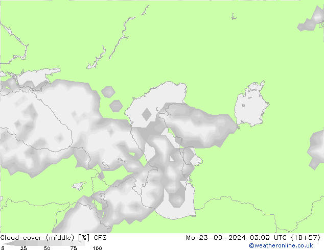 nuvens (médio) GFS Seg 23.09.2024 03 UTC