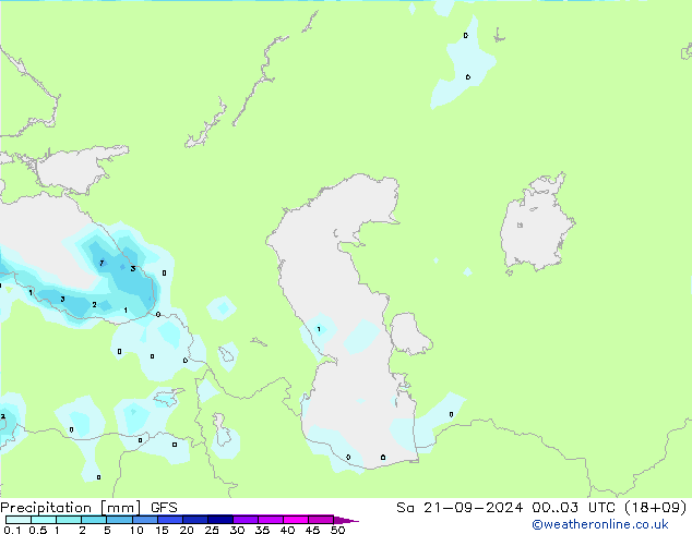 precipitação GFS Sáb 21.09.2024 03 UTC