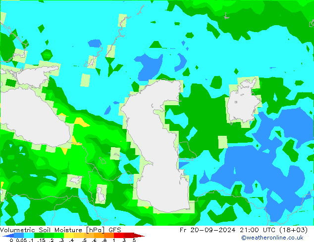 Volumetric Soil Moisture GFS vie 20.09.2024 21 UTC