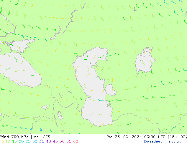  700 hPa GFS  25.09.2024 00 UTC