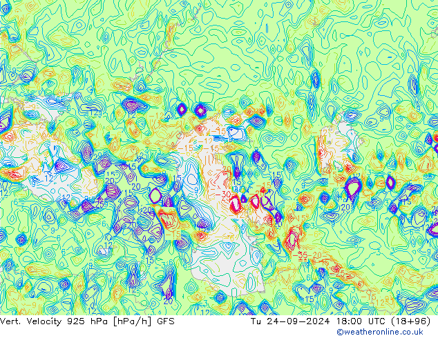 Vert. Velocity 925 hPa GFS mar 24.09.2024 18 UTC