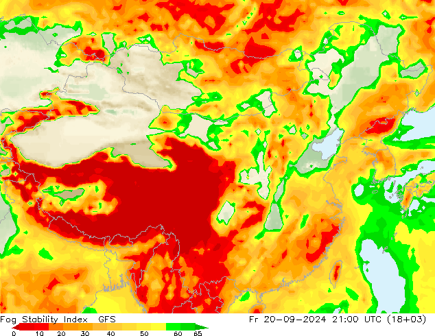 Fog Stability Index GFS Fr 20.09.2024 21 UTC