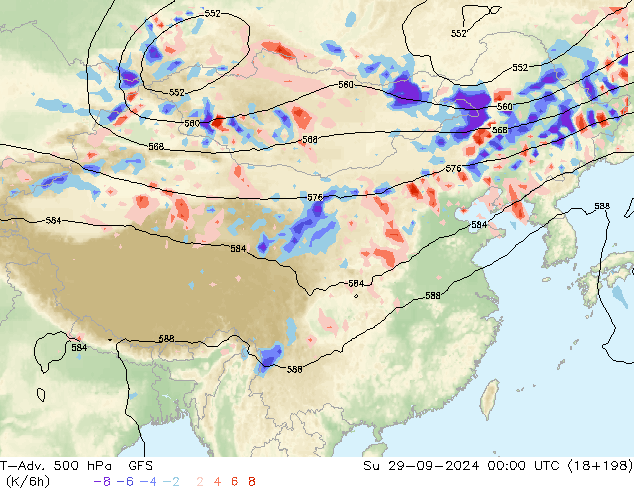 T-Adv. 500 hPa GFS dom 29.09.2024 00 UTC