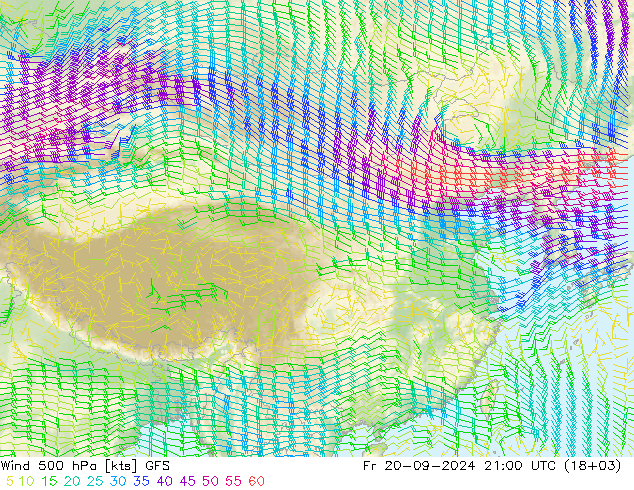  500 hPa GFS  20.09.2024 21 UTC