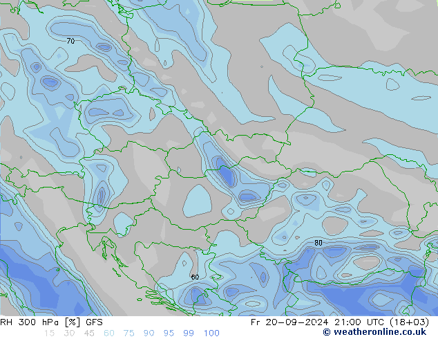 RH 300 hPa GFS  20.09.2024 21 UTC