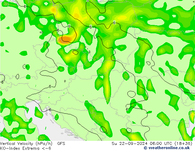 Convection-Index GFS Su 22.09.2024 06 UTC