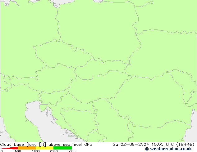 Cloud base (low) GFS dom 22.09.2024 18 UTC