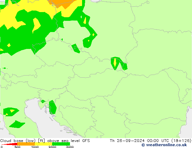 Cloud base (low) GFS Th 26.09.2024 00 UTC