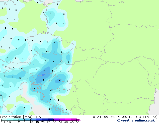 Srážky GFS Září 2024