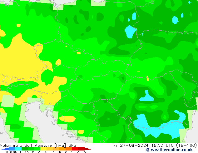 Volumetric Soil Moisture GFS ven 27.09.2024 18 UTC