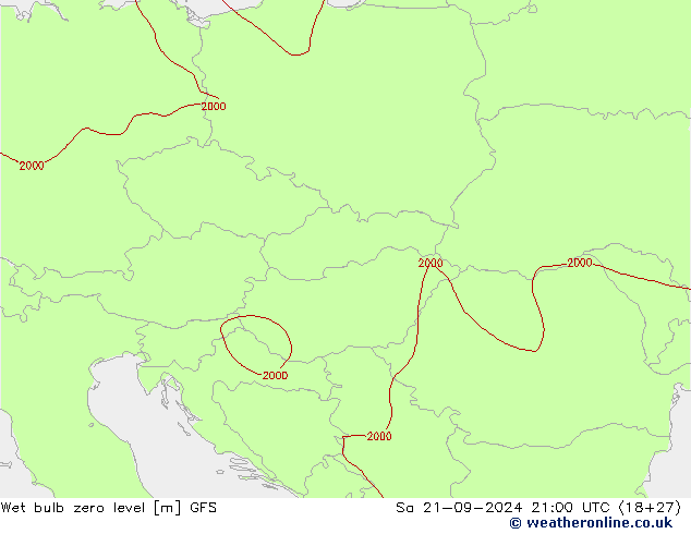 Wet bulb zero level GFS So 21.09.2024 21 UTC