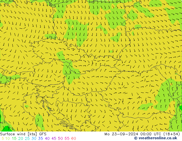 Prec 6h/Wind 10m/950 GFS Seg 23.09.2024 00 UTC