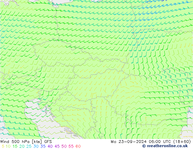 Vento 500 hPa GFS Seg 23.09.2024 06 UTC