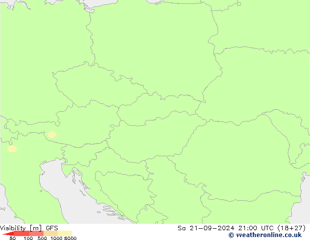 Dohlednost GFS So 21.09.2024 21 UTC
