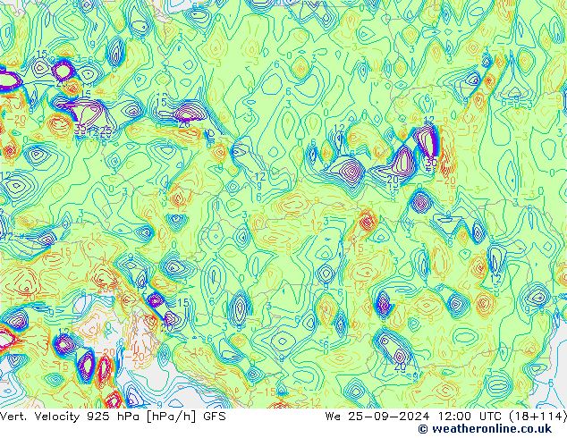 Vert. Velocity 925 hPa GFS Mi 25.09.2024 12 UTC