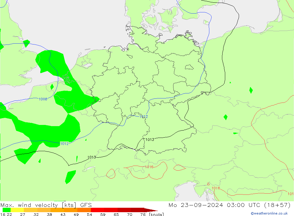 Max. wind velocity GFS Mo 23.09.2024 03 UTC