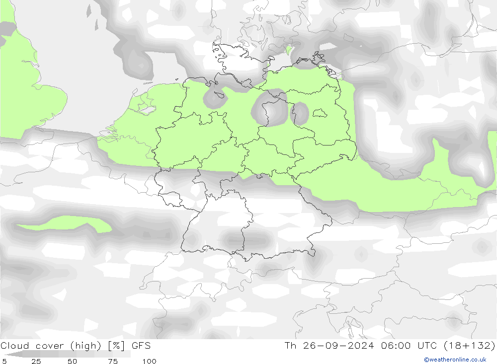 облака (средний) GFS чт 26.09.2024 06 UTC