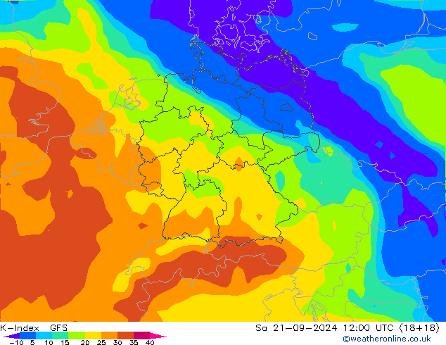 K-Index GFS  21.09.2024 12 UTC