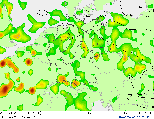 Convection-Index GFS Fr 20.09.2024 18 UTC