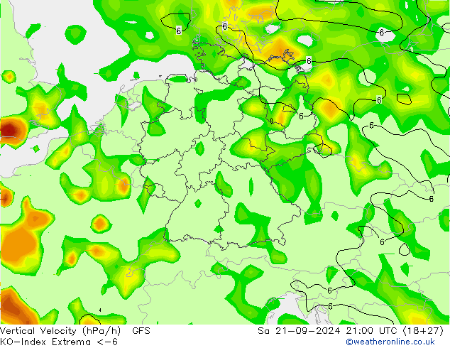 Convection-Index GFS Sa 21.09.2024 21 UTC