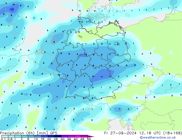 Z500/Rain (+SLP)/Z850 GFS Fr 27.09.2024 18 UTC