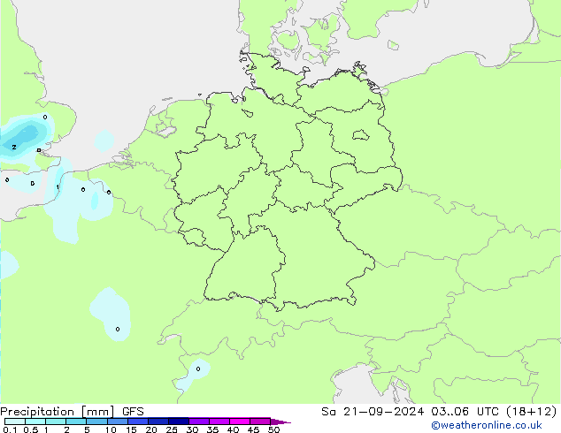 Precipitation GFS Sa 21.09.2024 06 UTC