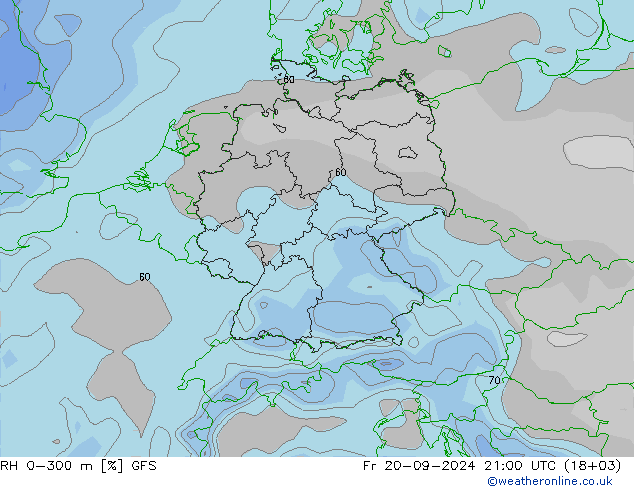 RH 0-300 m GFS pt. 20.09.2024 21 UTC