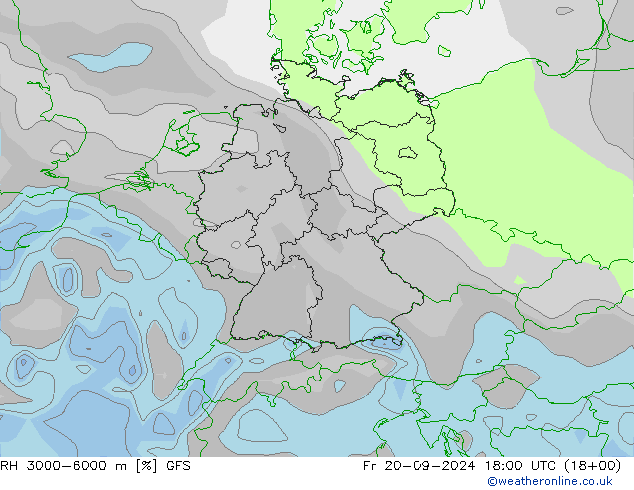 RH 3000-6000 m GFS ven 20.09.2024 18 UTC