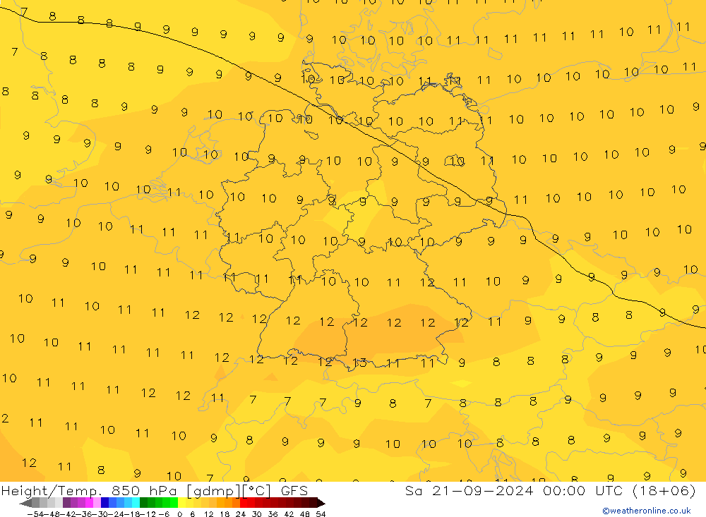 Z500/Yağmur (+YB)/Z850 GFS Cts 21.09.2024 00 UTC