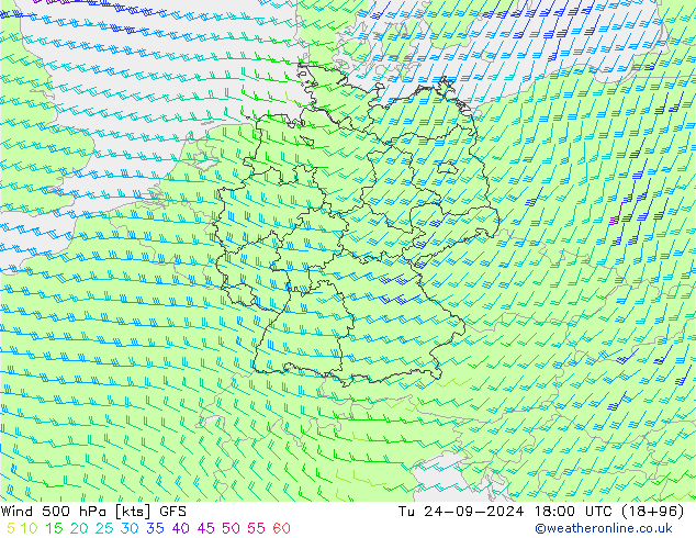  500 hPa GFS  24.09.2024 18 UTC