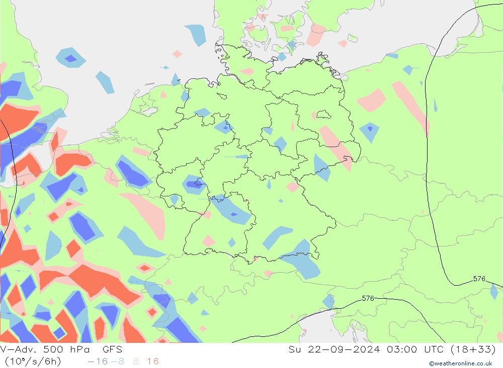 V-Adv. 500 hPa GFS Dom 22.09.2024 03 UTC